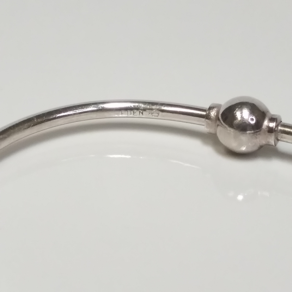 EDEN Hand Arts Cape Cod Sterling Silver Bangle Bracelet fits 7 to 7 1/2 wrists - Picture 10 of 11
